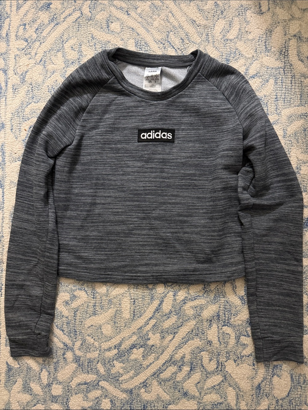 adidas Women's Dark Gray Heather Cropped Sweatshirt